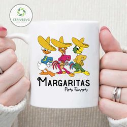 Three Caballeros Design PNG File, Three Caballeros Margaritas Por Favor Mexico Png File, Donald Duck, Jose Panchito Png