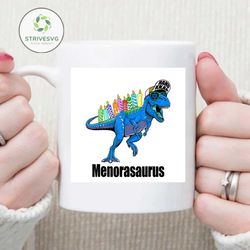 Menorasaurus Hanukkah Svg, Trending Svg, T Rex Svg, Dinosaur Svg, Candle Svg