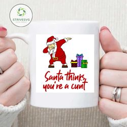 Funny Rude Christmas Card | Adult Christmas Card | Santa Thinks