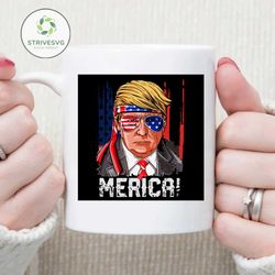 Merica Trump Sunglasses Funny Usa Flag 4th Of July Svg, Independence Svg