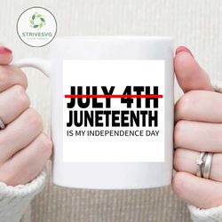 Juneteenth Is My Independence Day Not July 4th SVG, DXF, EPS, PNG Instant Download