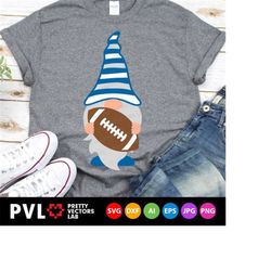 Football Svg, Football Gnome Svg, Cute Gnome Svg Dxf Eps Png, Football Mom Cut Files, Sports Shirt Design, Kids Clipart,