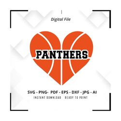 panthers basketball heart svg png, panthers basketball svg, basketball svg, panthers shirt svg, basketball heart svg, ba