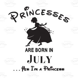 Princesses Are Born In July Yes Im A Princess, Birthday Svg, Birthday Girl, Birthday Princess, July Birthday Svg, Prince