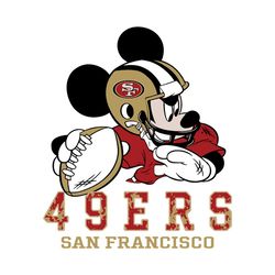 Mickey Mouse Play Football San Francisco 49ers Svg