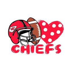 Chiefs Helmet Football Heart Svg Digital Download
