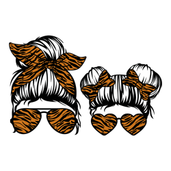 Tiger Mom Life SVG | Animal Sunglasses SVG | Kidlife SVG | Messy Mom Bun Svg | Cricut Cutting File Cut Clipart Vector