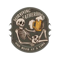 Skeleton Surviving Fatherhood One Beer At A Time PNG