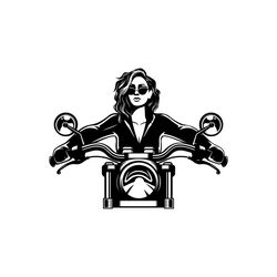 Biker Woman SVG | Girl Riding Motorcycle SVG | Motorbike Bike Road Ride Rider | Cutting File Cuttable Clip Art Vector Di