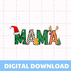 Retro Mama Grinch Christmas Vibe PNG