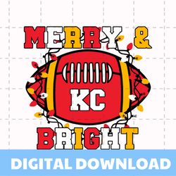 KC Merry And Bright Football SVG