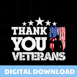 Thank You Veterans American Flag SVG Digital Cricut File