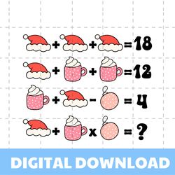 Funny Math Problems Christmas SVG Digital Cutting File