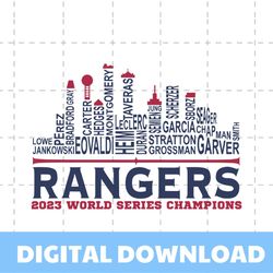 Texas Rangers World Series 2023 Baseball Team Players SVG