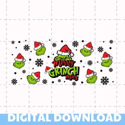 Merry Grinchmas 16oz Libbey Glass Can Wrap Design Digital PNG | The Grinch Coffee Tumbler Wrap PNG | Grinch My Day Glass