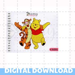 Winnie the Pooh & Tigger Embroidery Design, 4 Sizes Embroidery Designs, Winnie the Pooh Embroidery Design, Pooh Face Mas