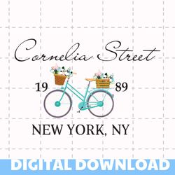 Cornelia Street PNG, Cornelia Street Png, Bike Floral Png, New York Vintage Png, New York Png, NYC Png, Cornelia Street