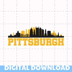 Pittsburgh Football City Skyline Silhouette Svg, Instant Download for Cricut and Silhouette, Bundle From 2 Svg, Dxf, Png