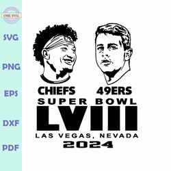 Super Bowl LVIII Mahomes Chiefs vs Purdy 49ers SVG