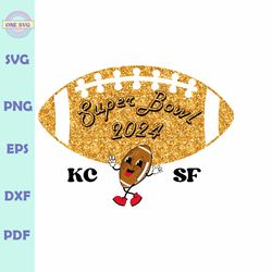 Glitter KC vs SF Football 2024 Super Bowl PNG