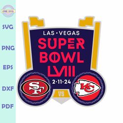 49ers vs Chiefs Super Bowl LVIII Las Vegas SVG