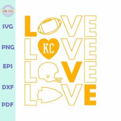 Love Kansas City Football Helmet SVG