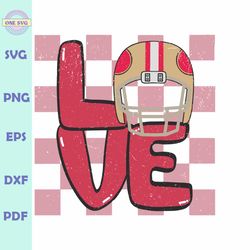 Vintage Love 49ers Football Helmet SVG