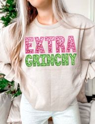 Extra Grincy Faux chenille Faux Embroidery glitter, sequin disco Christmas digital download PNG 1