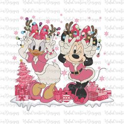 Christmas Mouse And Friends Png, Merry Pink Christmas Png, Pink Christmas Png, Christmas Friends Png, Xmas Holiday, Pink
