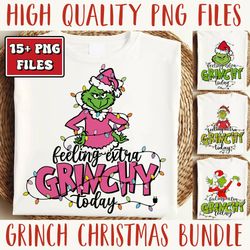 Feeling Extra Grincy Today PNG, 15 Christmas Grinc Designs Pack, High-Quality Sublimation PNG