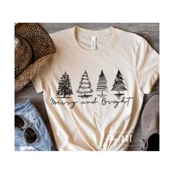 Merry And Bright SVG, Christmas svg,Christmas Shirt svg, Cricut svg,Christmas Tree svg,Christmas Quote svg, Funny Christmas svg,Winter svg