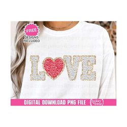 Glitter Love Png Valentine&39s Day Png Sublimation Design Chenille Patch Png Valentines Png Valentines Shirt Png Design