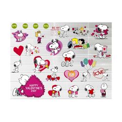 Peanuts Sn-oopy Valentine  svg, Snoopy svg, Valentine  svg, Love svg, Valentine day svg, png Sublimation, Digital Instan