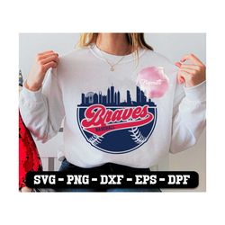 Baseball Skyline Svg, Baseball Svg, Baseball Mascot Svg, Cut Files for Cricut, Silhouette Cut Files, Digital Download