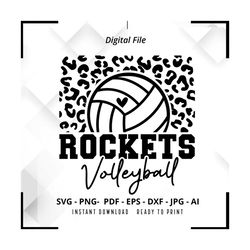 Rockets Volleyball SVG PNG, Rockets svg, Rockets Cheer svg, Volleyball svg, Rockets Mom, Rockets Shirt ,Volleyball Mom, Volleyball Shirt svg