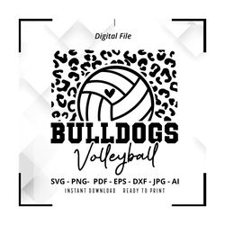Bulldogs Volleyball SVG PNG, Bulldogs svg, Bulldogs Cheer svg, Volleyball svg, Bulldogs Mom svg, Bulldogs Shirt svg, Volleyball Shirt svg