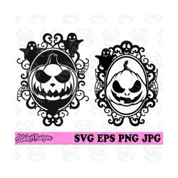 Spooky Halloween svg, Horror Frame Clipart, Scary Pumpkin Cutfile, Haunted House Stencil, Happy Halloween Shirt png, Ghost Town dxf, Zombie