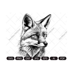 Fox svg /FOX Face svg / Fox Head svg / Fox Mascot svg / Fox Printable  /Fox detailed/ INSTANT DOWNLOAD