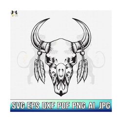 Cow Skull Svg, Cow Svg, Bull Svg, Cow Skull Svg, Cow Skull Boho Svg, Cow Clipart, Cow Cricut, Cow Cutfile, Cow Skull Shirt, Cow Head Svg Png