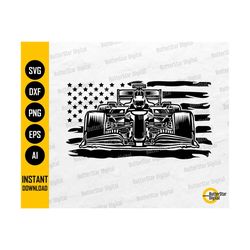 US Racecar Driver SVG | American Car Racing Svg | USA Motor Sports Svg | Cricut Cut Files Silhouette Clip Art Vector Digital Dxf Png Eps Ai