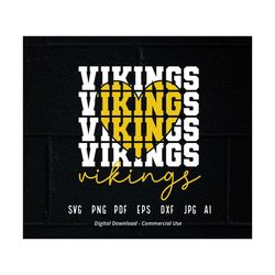 Stacked Vikings SVG, Vikings Mascot svg, Vikings svg, Vikings School Team svg, Vikings Cheer svg, School Spirit svg,Vikings Heart svg