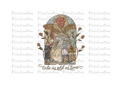 Retro Beauty and the Beast Png, Retro Tale As Old As Time Png, Princess Png, Only Png, Digital File, Instant Download