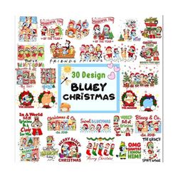 30 Designs New Christmas Blue Dog Bundle | Christmas Family Shirt Design PNG Bundle | Blue Dog Family PNG | Christmas Ca