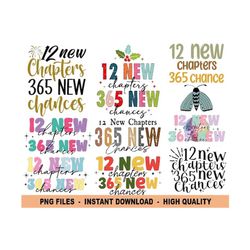 12 New Chapters 365 New Chances PNG-New Years Sublimation Digital Design Download-happy new year png, simple new year pn