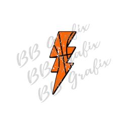 Digital Png File Basketball Distressed Lightning Bolt Clip Art Printable Waterslide Iron On T-Shirt Sublimation Design I