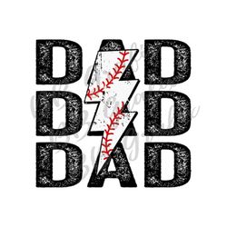 Digital Png File Baseball T-Ball Dad Stacked Distressed Lightning Bolt Printable Waterslide Iron On Tee Sublimation Desi