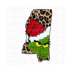 Christmas png files Leopard santa MI Mean green one Mississippi png Grin Christmas sublimation designs downloads Digital