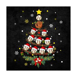 baseball christmas tree png, merry christmas baseball png, baseball santa hat, baseball tree png, sport christmas png, b