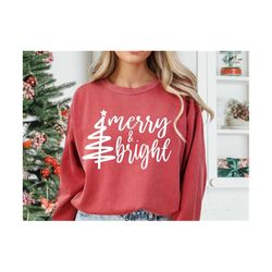 Merry And Bright SVG PNG, Christmas Shirt Svg, Christmas Vibes Svg, Funny Christmas Svg, Christmas Svg, Christmas Jumper Svg, Winter Svg