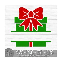 Christmas Present Monogram Name Frame - Instant Digital Download - svg, png, dxf, and eps files included!